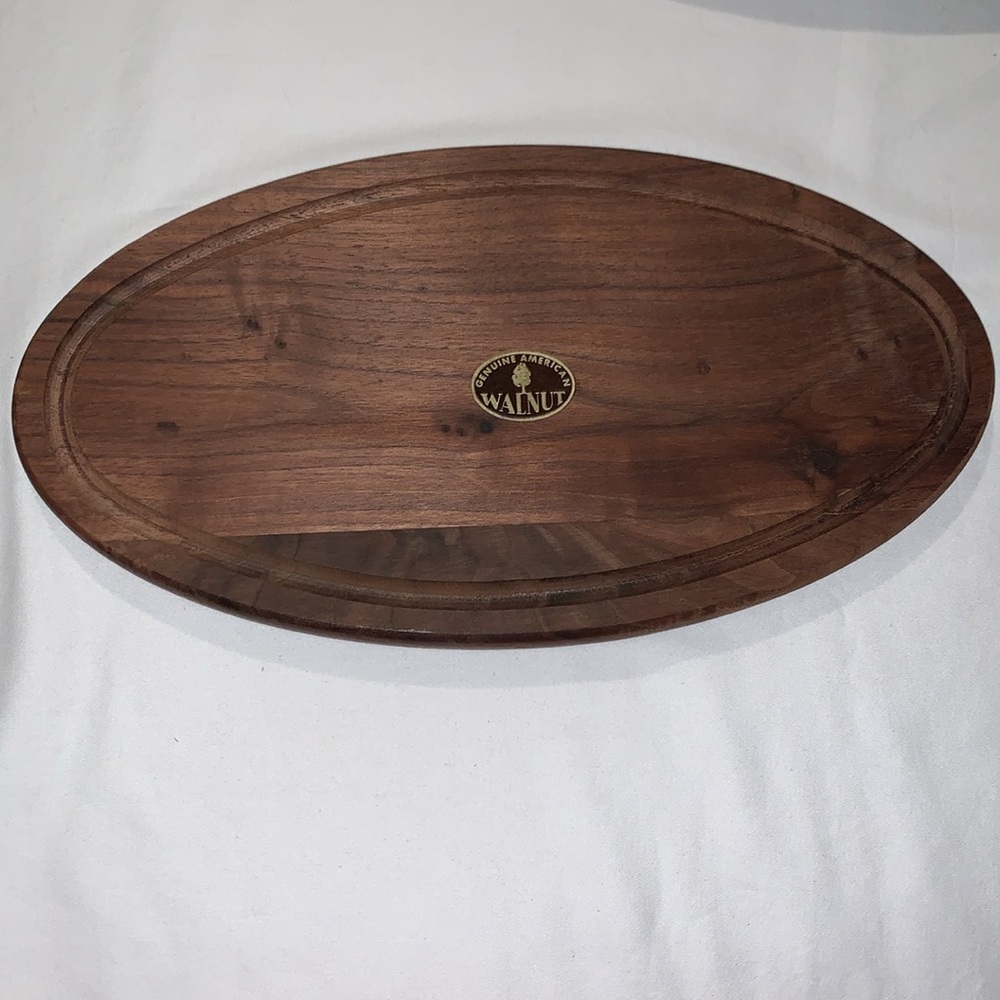 Vintage Beautiful Gently Loved Stainless Tray w Walnut Insert by Vollrath - Picture 4 of 12
